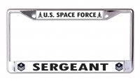 U.S. Space Force Sergeant Chrome License Plate Frame