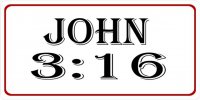 John 3:16 Photo License Plate
