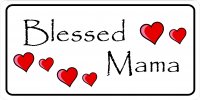 Blessed Mama With Hearts Photo License Plate