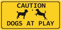 Caution Dogs At Play Photo License Plate