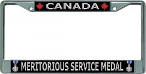 Canada Meritorious Service Medal Chrome License Plate Frame