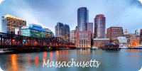 Massachusetts Cityscape Scene Photo License Plate