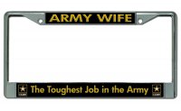 Army Wife Chrome License Plate Frame