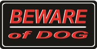 Beware Of Dog Photo License Plate