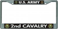 U.S. Army 2nd Cavalry Chrome License Plate Frame