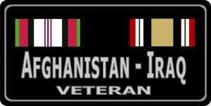 Afghanistan - Iraq Veteran Photo License Plate