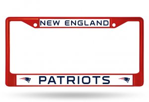 New England Patriots Red Anodized License Plate Frame
