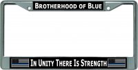 Brotherhood Of Blue Unity Strength Chrome License Plate Frame