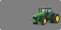 John Deere Tractor Offset On Grey Photo License Plate