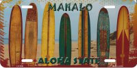 Mahalo Aloha State Hawaii Metal License Plate