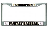 Fantasy Baseball Champion Chrome License Plate Frame