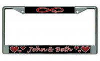 Infinity Symbol With Custom Text Chrome License Plate Frame