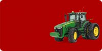 John Deere Tractor Offset On Red Photo License Plate