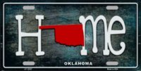 Oklahoma Home State Outline Metal License Plate