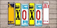 XOXO Cut Style Metal License Plate
