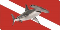 Hammerhead Shark Diver Flag Photo License Plate