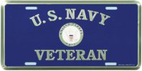 US Navy Veteran License Plate