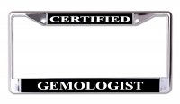 Certified Gemologist Chrome License Plate Frame