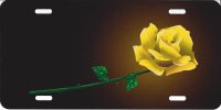 Yellow Rose Airbrush License Plate