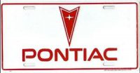 Pontiac White License Plate