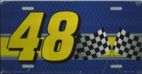 Racing #48 with Checkered Flags License Plate