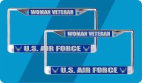 U.S. Air Force Woman Veteran License Plate Frame 2 Pack