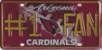 Arizona Cardinals #1 Fan Glitter License Plate