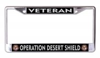 Operation Desert Shield Veteran Chrome License Plate Frame