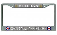 Veteran Royal Canadian Air Force Chrome License Plate Frame