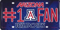 Arizona Wildcats #1 Fan Metal License Plate