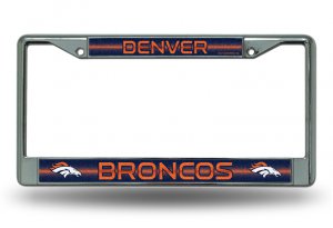 Denver Broncos Glitter Chrome License Plate Frame