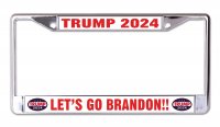 Lets Go Brandon Trump 2024 Chrome License Plate Frame