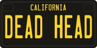 California Black Plate Dead Head Photo License Plate