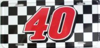 NASCAR #40 Racing Flag License Plate