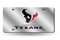 Houston Texans Silver Laser License Plate