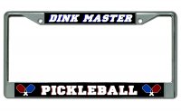 Dink Master Pickleball Chrome License Plate Frame
