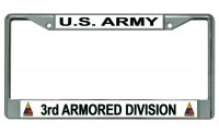 U.S. Army 3rd Armored Division Chrome License Plate Frame