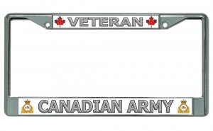 Veteran Canadian Army Chrome License Plate Frame