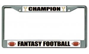 Fantasy Football Champion Chrome License Plate Frame
