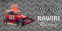 RAWIRI Racing on Diamond Plate Photo License Plate