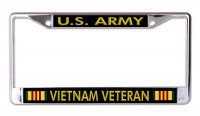 U.S. Army Vietnam Vet Gold Letters Chrome License Plate Frame