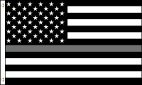 USA Thin Gray Line Waterproof Polyester Flag