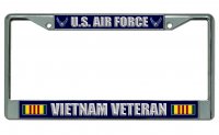 U.S. Air Force Vietnam Veteran Chrome License Plate Frame