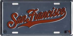San Francisco Giants Anodized Metal License Plate