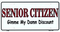 Senior Citizen Metal License Plate