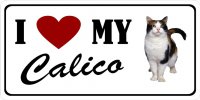 I Heart (Love) My Calico Cat Photo License Plate