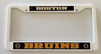 Boston Bruins White Plastic License Plate Frame