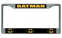 Batman Logo Chrome License Plate Frame