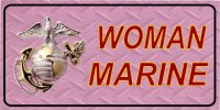 Marine Woman On Pink Photo License Plate