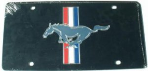 Mustang Black Laser License Plate